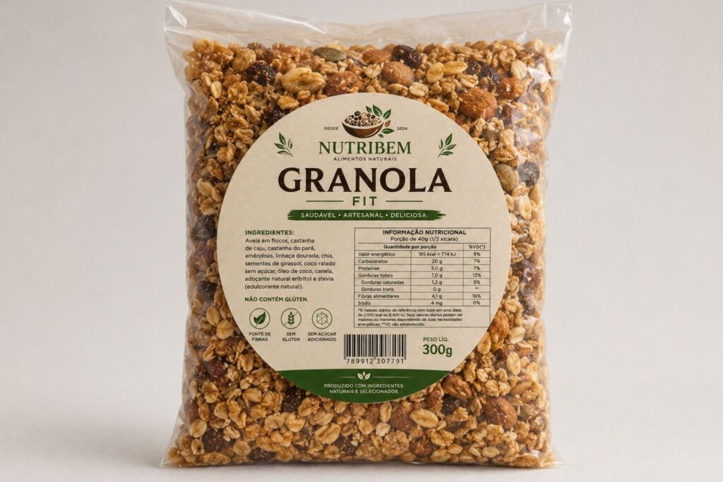 Etiqueta Redonda 6cm impressa com dados nutriconais